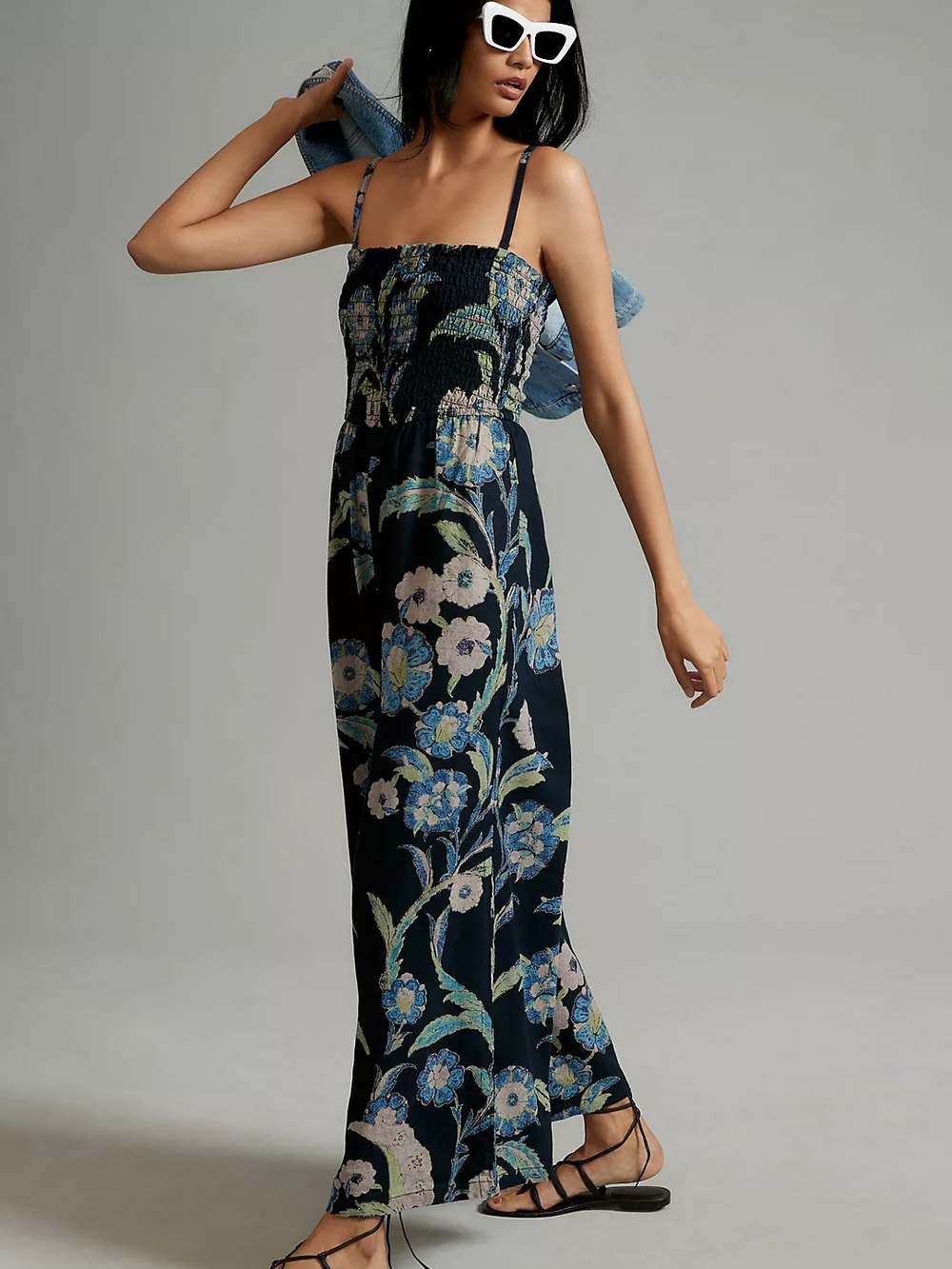 Pilcro Smocked Printed Jumpsuit